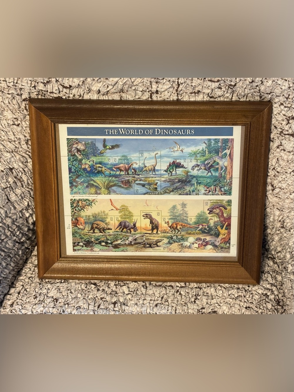 The World of Dinosaurs - Framed US Postal Commemorative Sheet